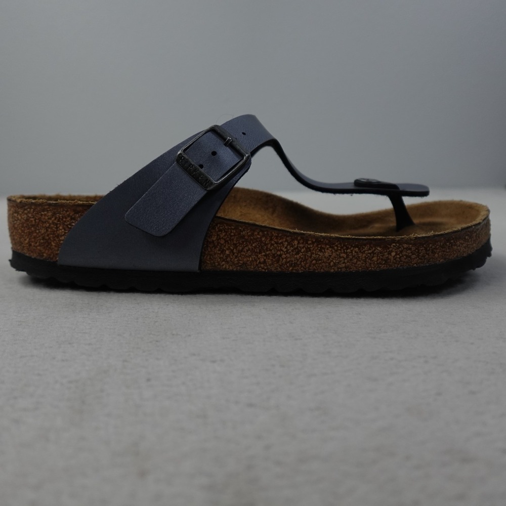 Birkenstock Gizeh Sandals Womens 39 US 8 Navy Blue Birko Flor Regular